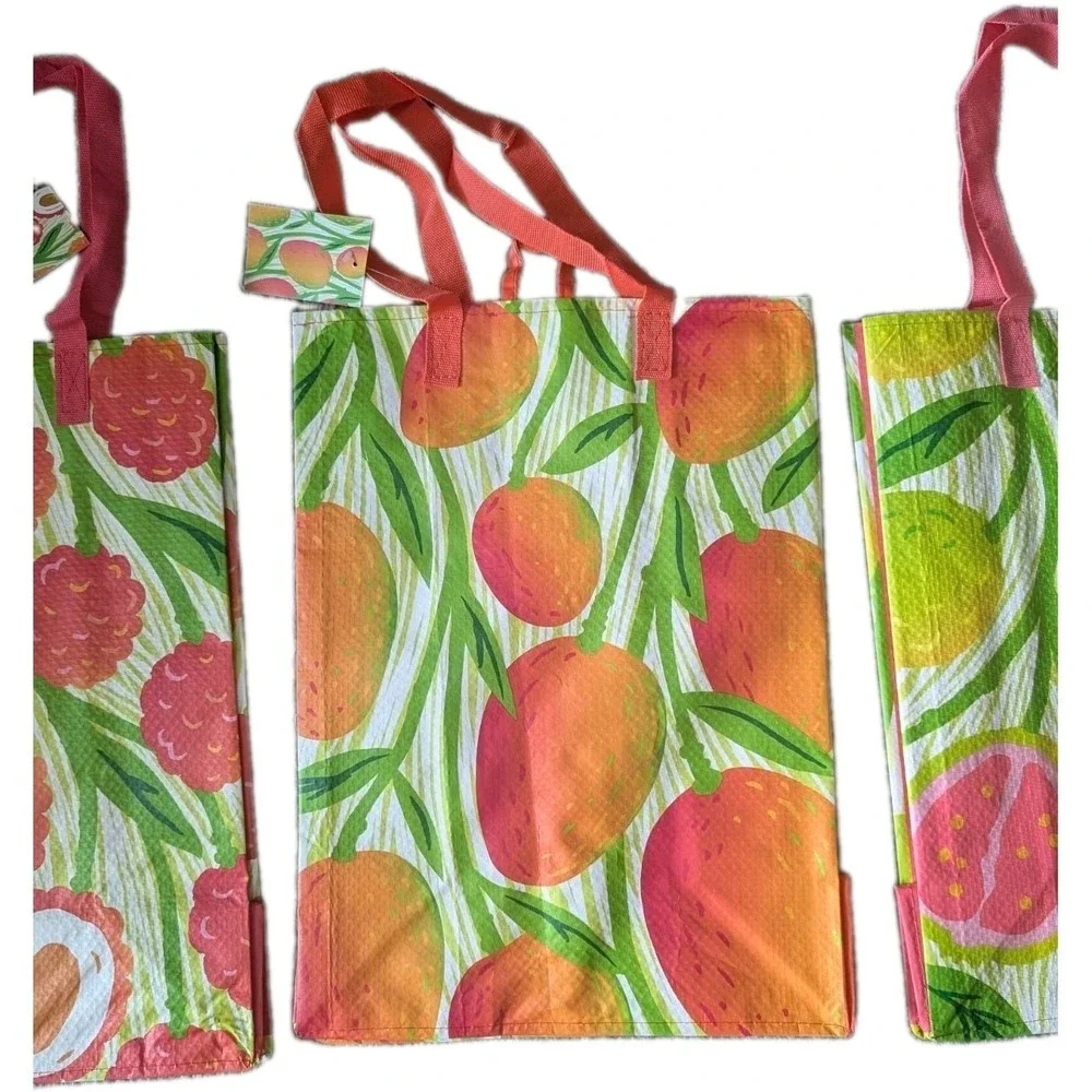 3 Pc Lot Foodland Hawaii Mango Guava Lychee Reusable Bags NWT Aloha Island Fruit